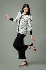 Quirkey Collar Neck Flared Bottom Co-Ord Set
