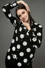 Polka Dots Regular Fit Spread Collar Shirt