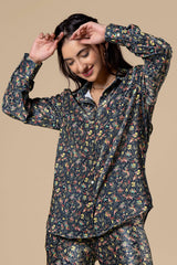 Floral Printed Velvet Casual Shirt For Women