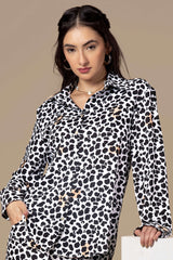 Animal Pattern Casual Shirt For Women
