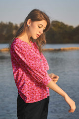 Lovely Heart Printed Top For Women