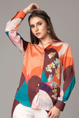 Forever Floral Spread Collar Shirt For Women