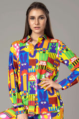 Retro Spread Collar Shirt For Women