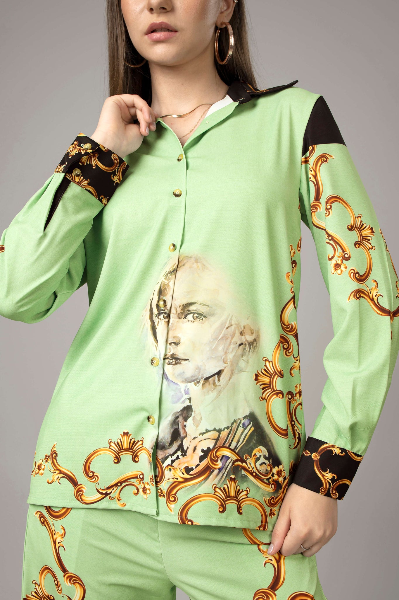 Exclusive Quirky Spread Collar Shirt For Women