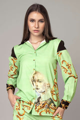 Exclusive Quirky Spread Collar Shirt For Women