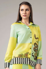 Trendy Snake Spread Collar Shirt For Women