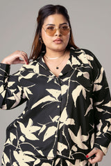 Vintage Black Floral Shirt For Women
