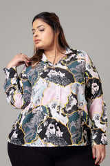 Exclusive Dragon Print Shirt For Women