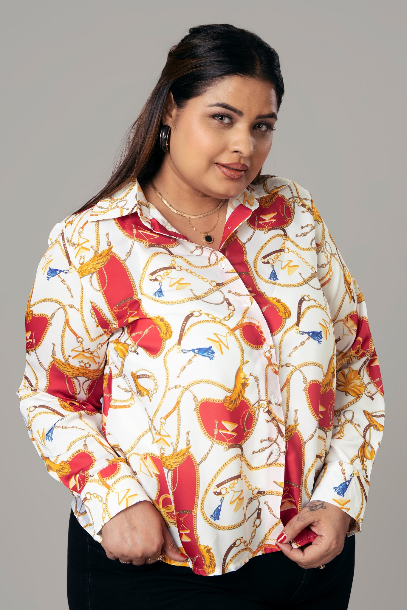 Trendy Chain Print Shirt For Women